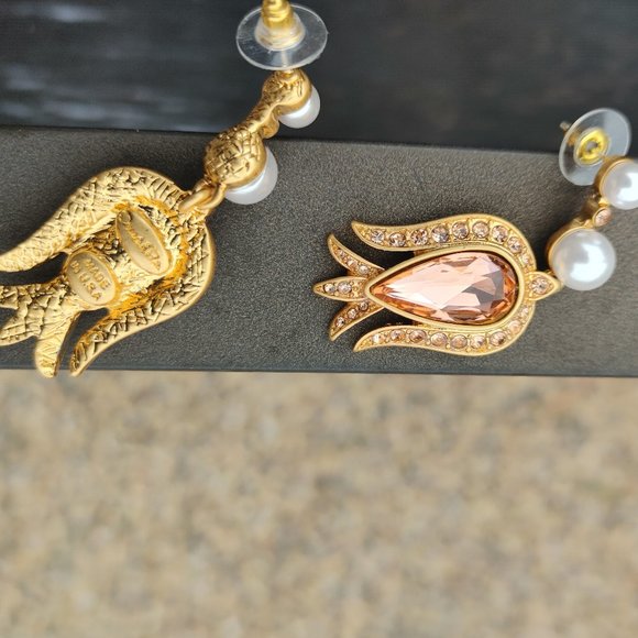 Oscar de la Renta Crystal Earrings (for pierced ears) Made in USA - Picture 5 of 16